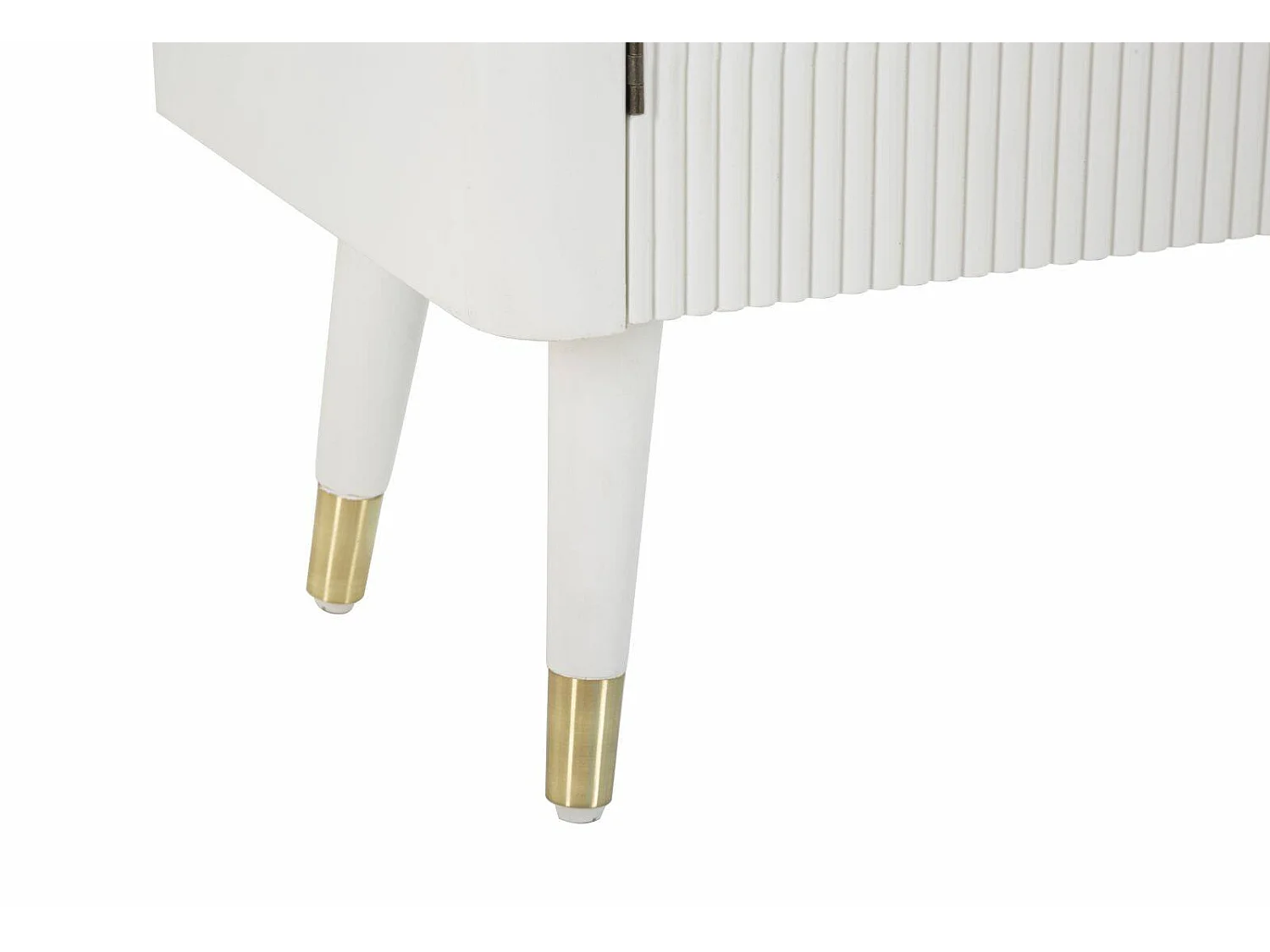 Buffet Acute, Buffet du salon, Commode de salon, Garde-manger de cuisine, 117x37 h90 cm, Blanc et marron