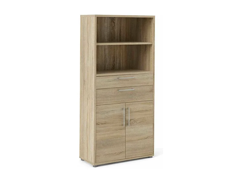 Albidona dressoir, Woonkamerbuffet, Woonkamerdressoir, Keukenkast, 89x40 h186 cm, Eiken