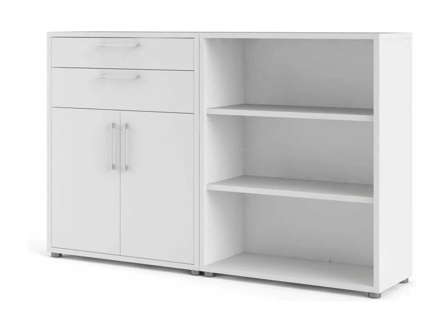 Buffet Albinea, Buffet du salon, Commode de salon, Garde-manger de cuisine, 178x40 h113 cm, Blanc