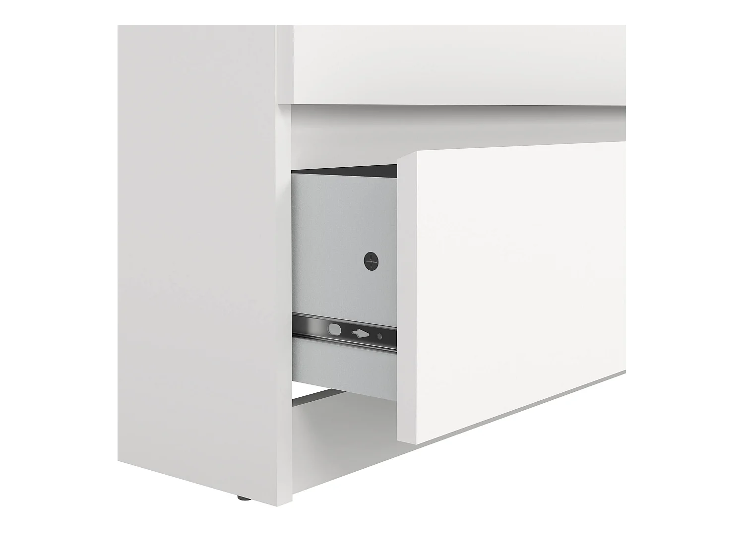 Kommode Abacadabra, Wohnzimmerbuffet, Wohnzimmer-Sideboard, Moderne Küchen-Speisekammer, 154x50 h70 cm, Weiß