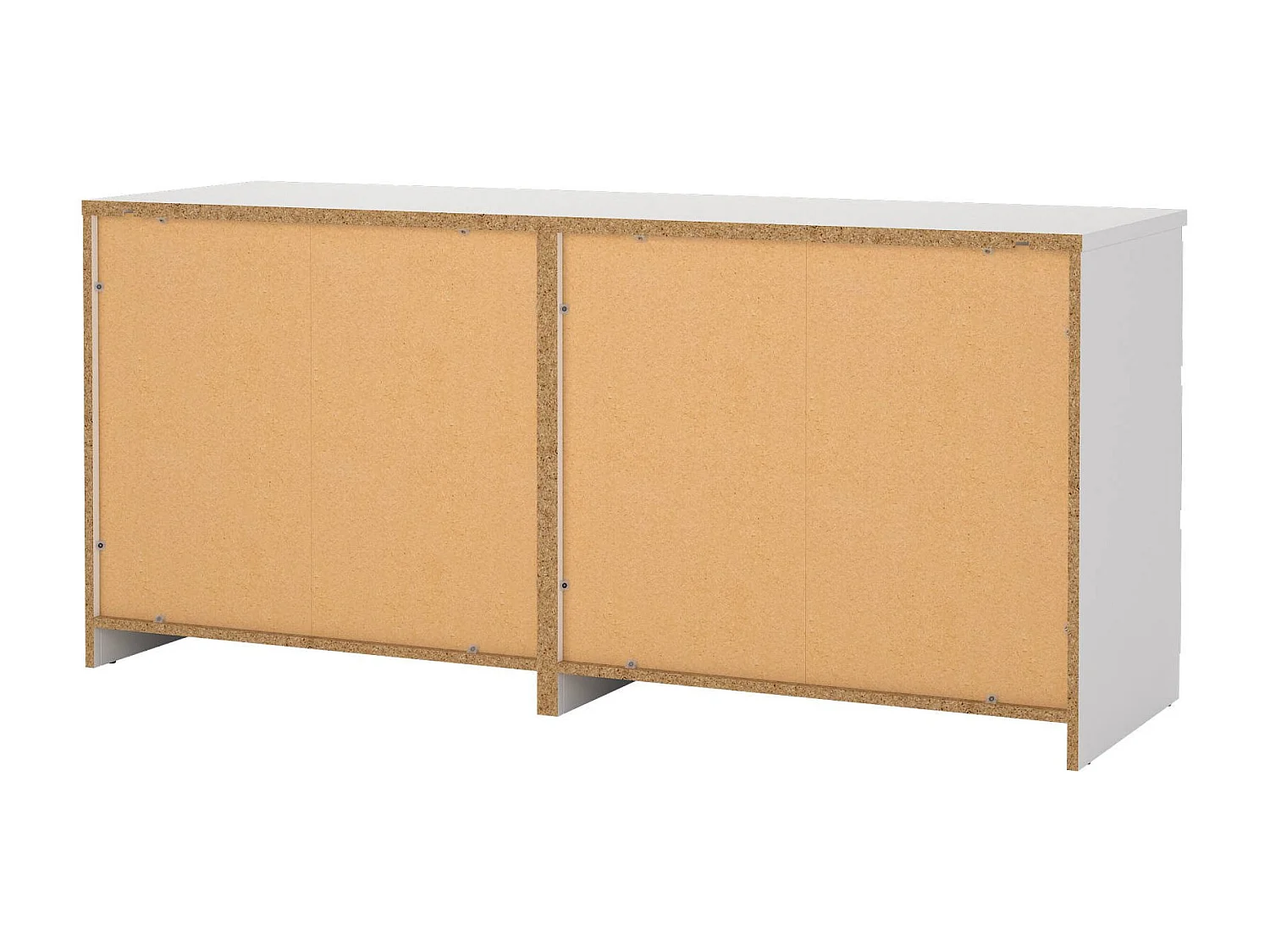 Aparador Abacadabra, Buffet de sala, Aparador de sala, Despensa de cozinha, 154x50 h70 cm, Branco