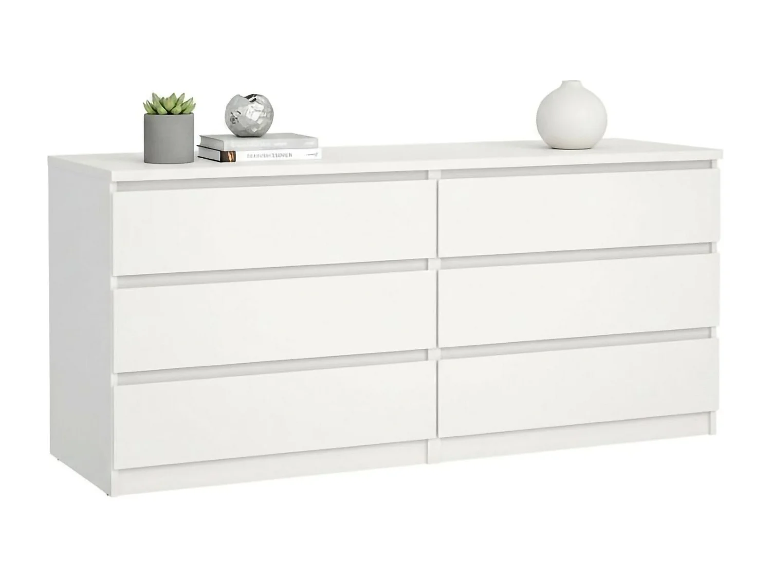 Buffet Abacadabra, Buffet du salon, Commode de salon, Garde-manger de cuisine, 154x50 h70 cm, Blanc