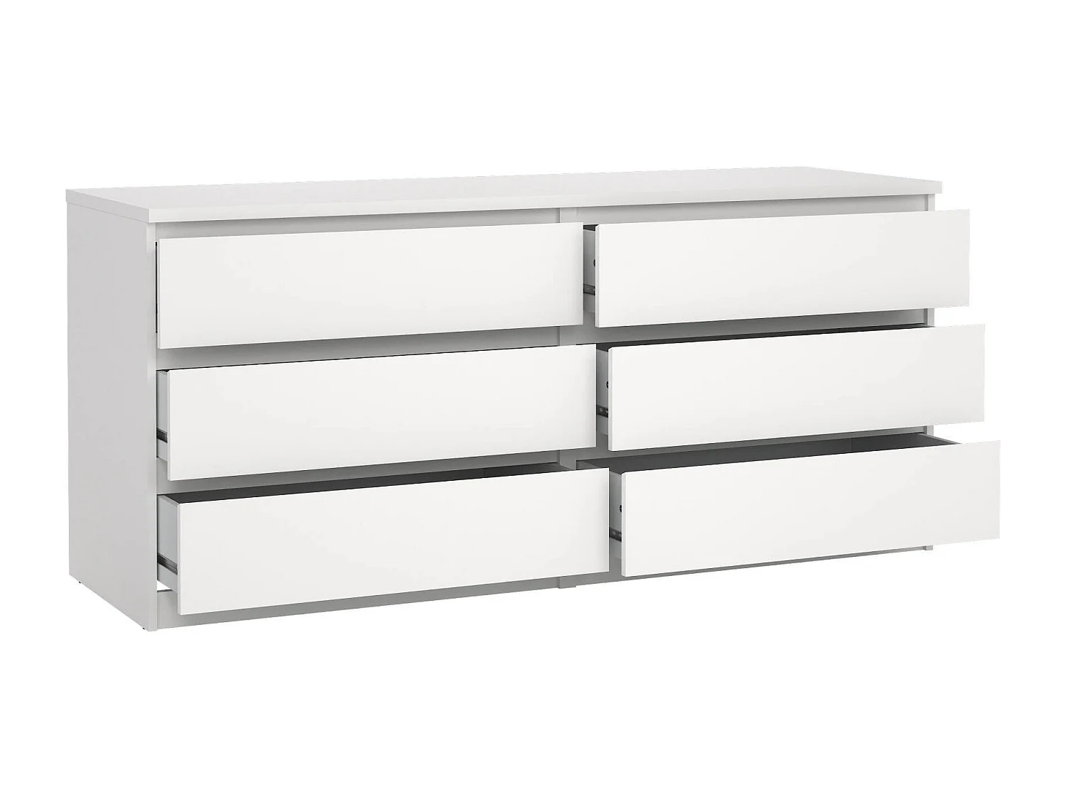 Buffet Abacadabra, Buffet du salon, Commode de salon, Garde-manger de cuisine, 154x50 h70 cm, Blanc