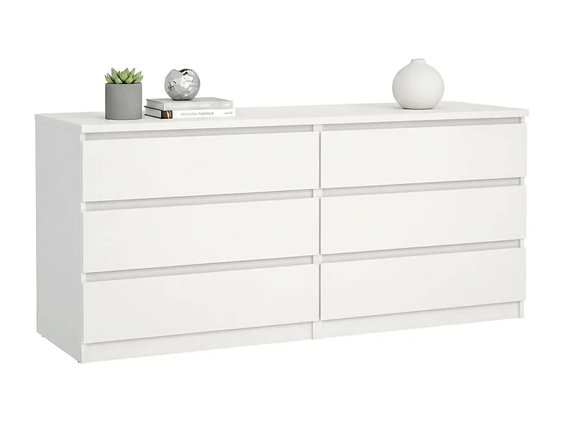 Buffet Abacadabra, Buffet du salon, Commode de salon, Garde-manger de cuisine, 154x50 h70 cm, Blanc