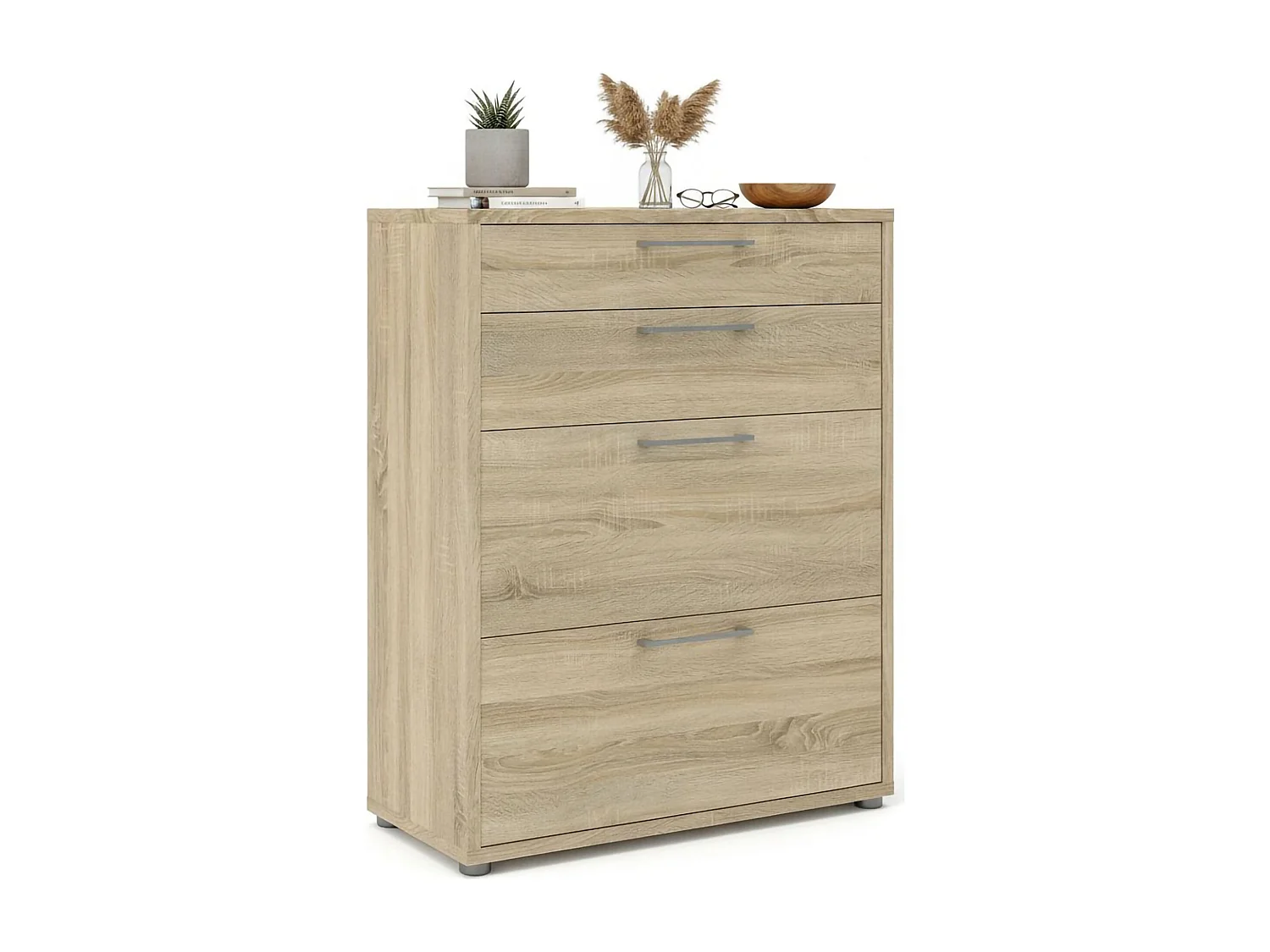Kommode Anghiari, Wohnzimmerbuffet, Wohnzimmer-Sideboard, Moderne Küchen-Speisekammer, 89x40 h113 cm, Eiche