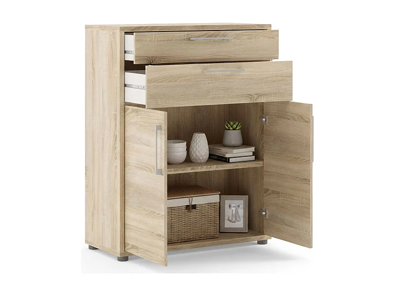 Credenza Agra, un Ripiano, 40x89x113h cm Marrone Quercia, Madia