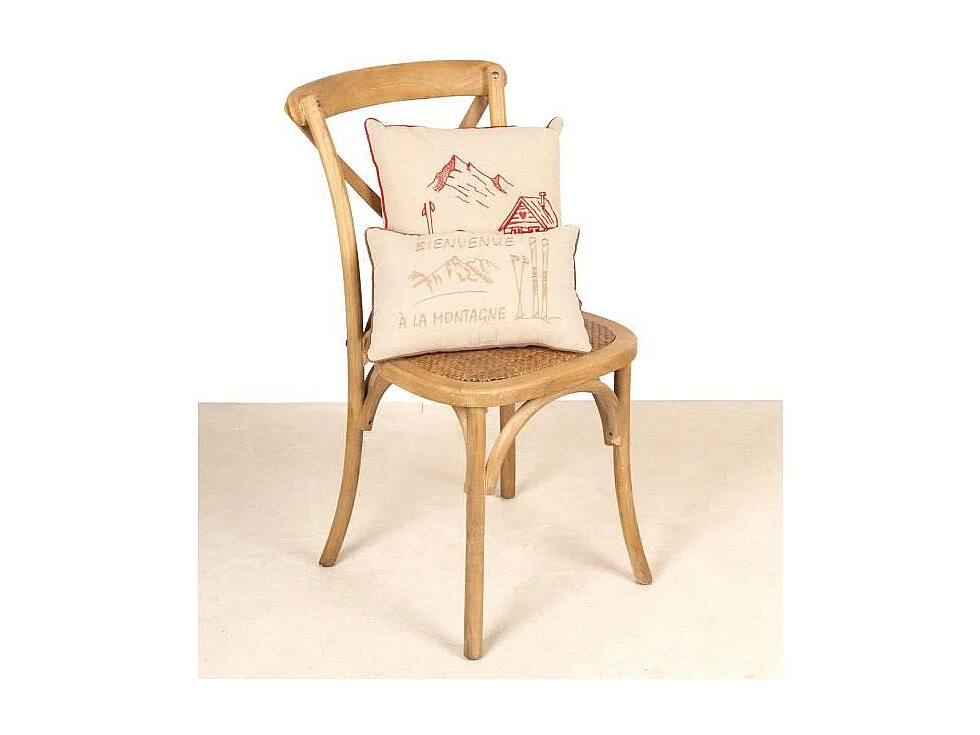 Coussin en lin et coton La vie de Chalet