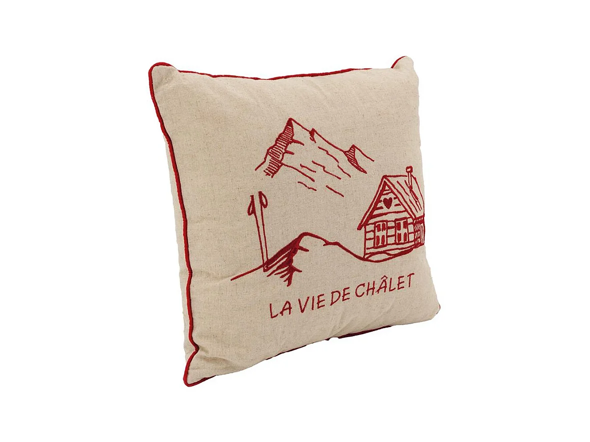 Coussin en lin et coton La vie de Chalet