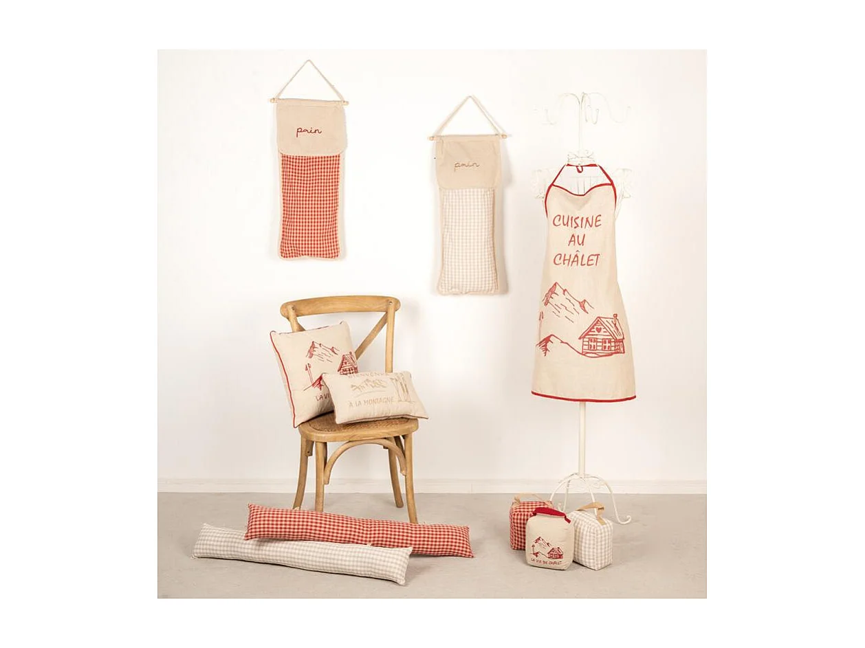 Coussin en lin et coton La vie de Chalet