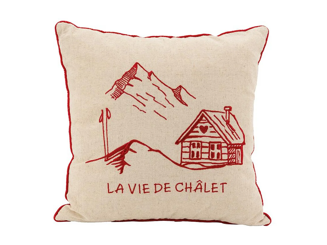 Coussin en lin et coton La vie de Chalet