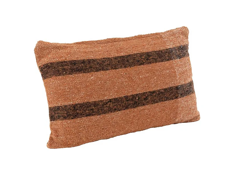 Coussin en coton recyclé Chocolat 50 x 30 cm