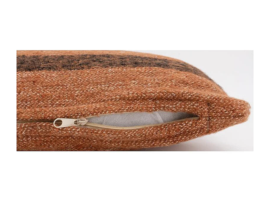 Coussin en coton recyclé Chocolat 50 x 30 cm