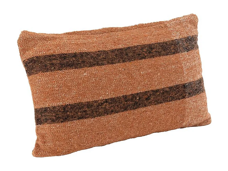 Coussin en coton recyclé Chocolat 50 x 30 cm