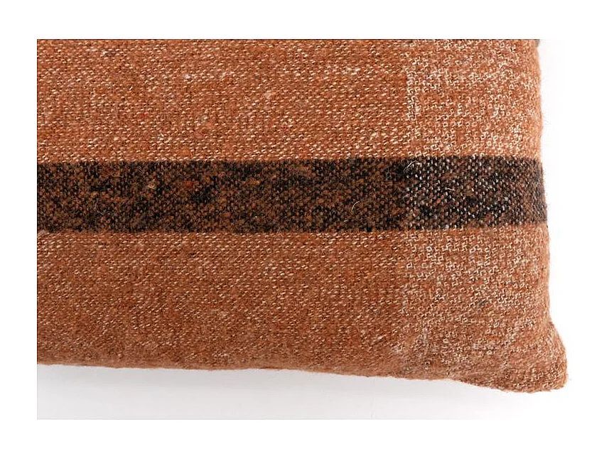 Coussin en coton recyclé Chocolat 50 x 30 cm