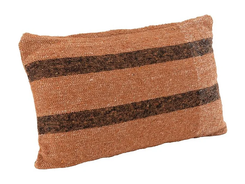 Coussin en coton recyclé Chocolat 50 x 30 cm