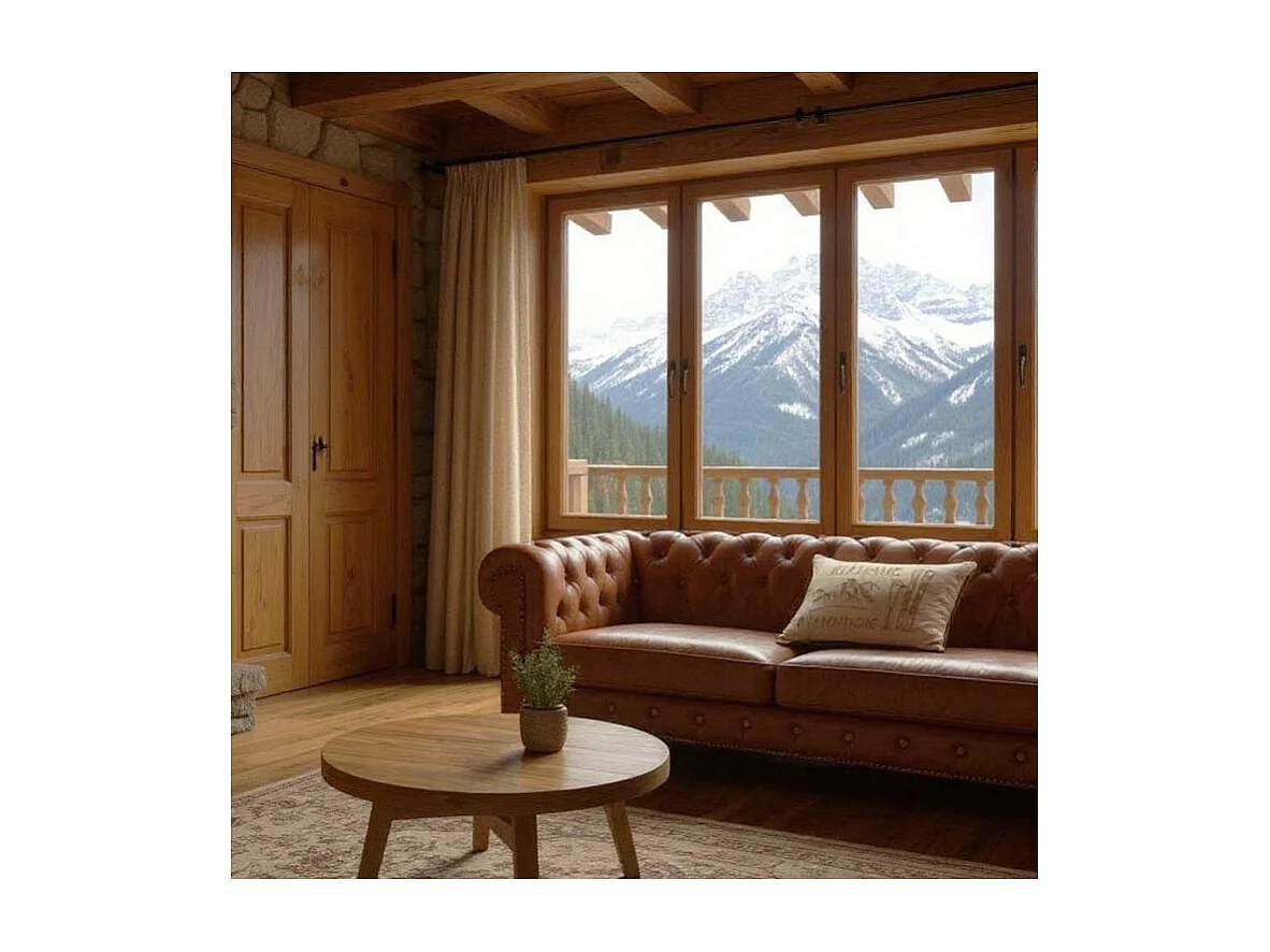 Coussin en lin et coton Bienvenue à la Montagne