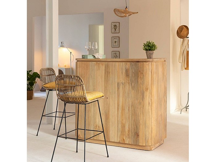 Meuble bar en bois de manguier Lou