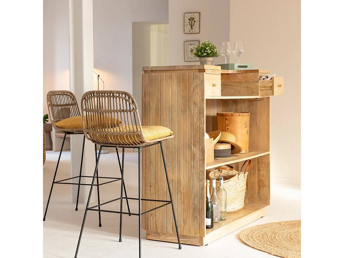 Meuble bar en bois de manguier Lou
