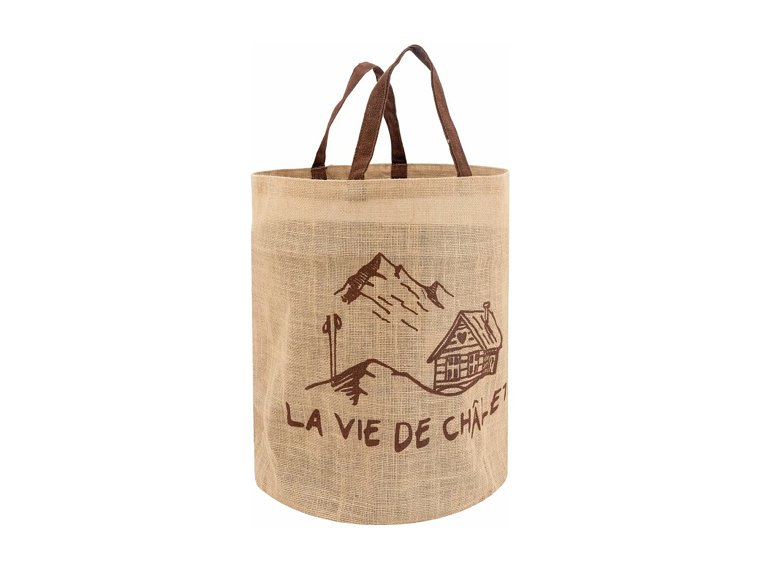Sac rond en jute naturel plastifié La vide de chalet