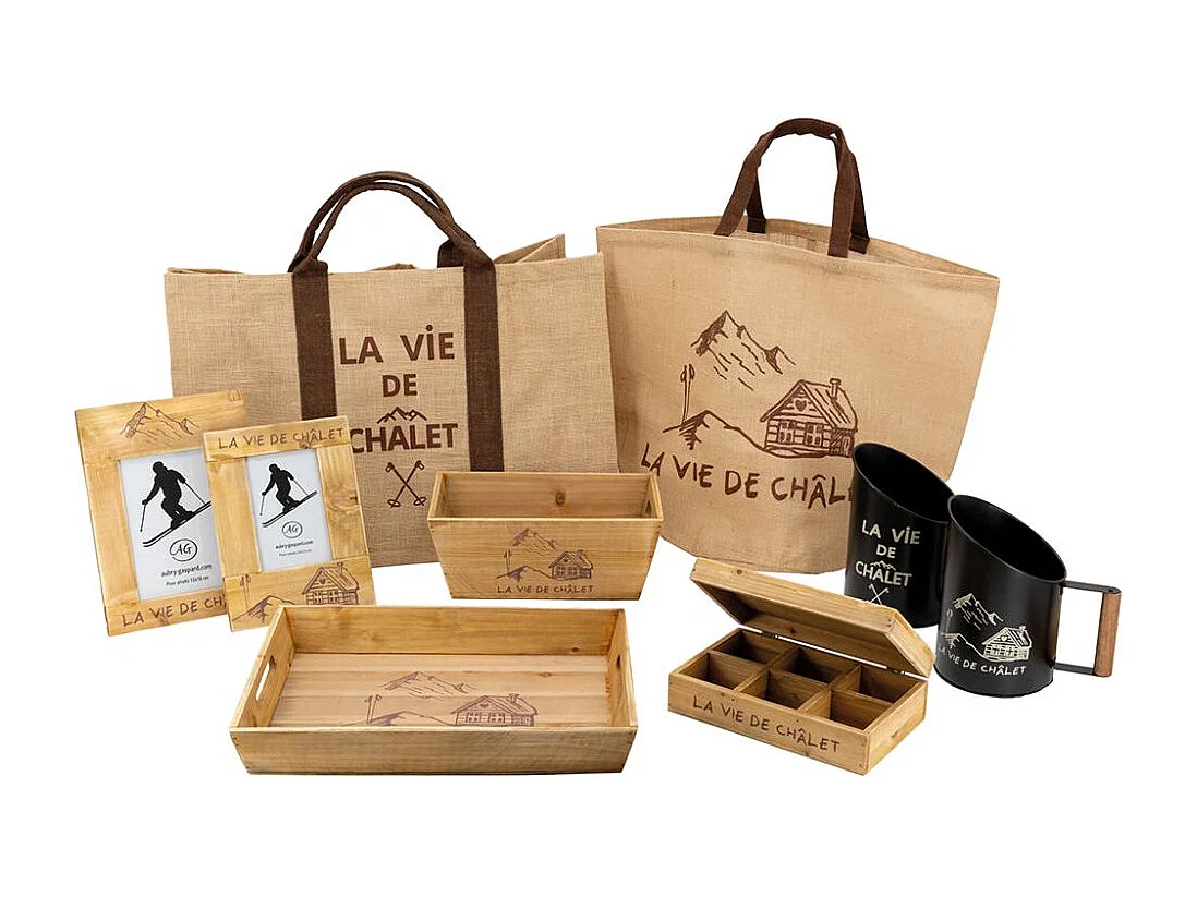 Sac rond en jute naturel plastifié La vide de chalet