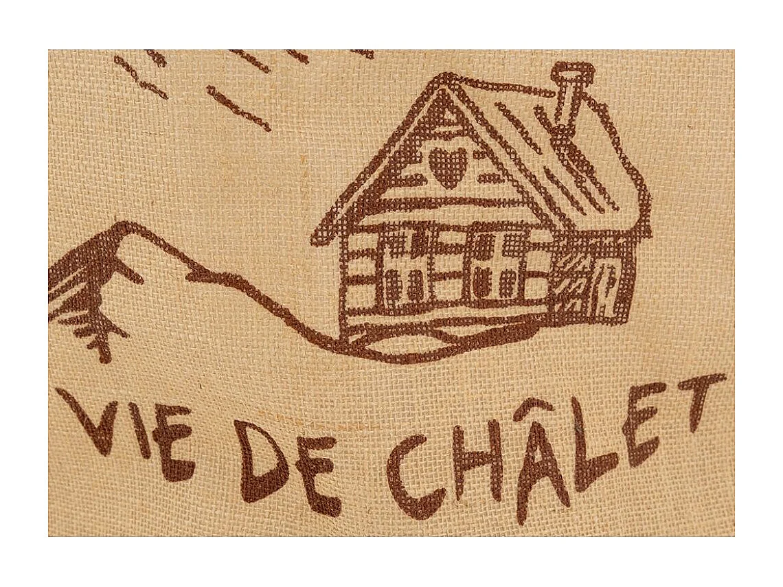 Sac rond en jute naturel plastifié La vide de chalet