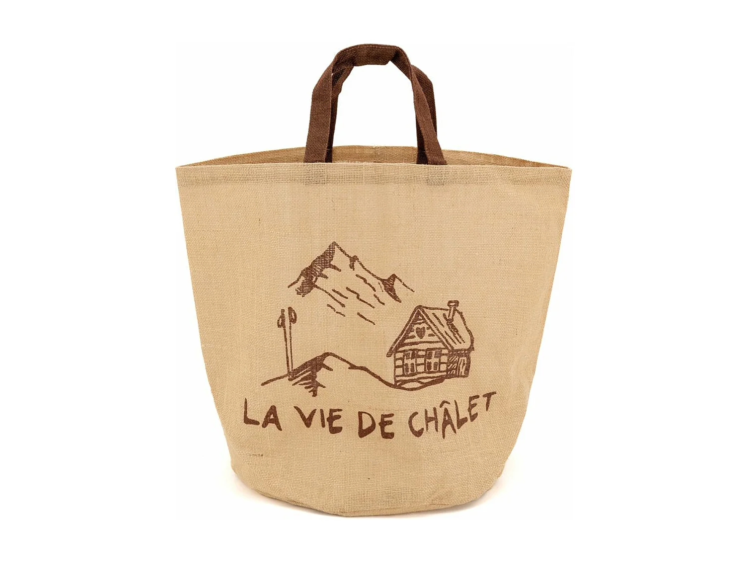 Sac rond en jute naturel plastifié La vide de chalet