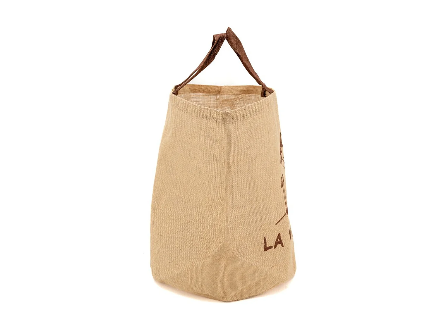 Sac rond en jute naturel plastifié La vide de chalet