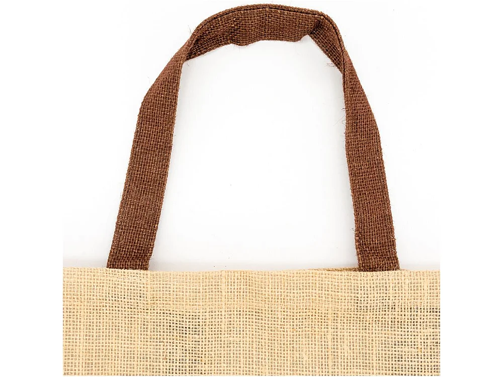 Sac rond en jute naturel plastifié La vide de chalet