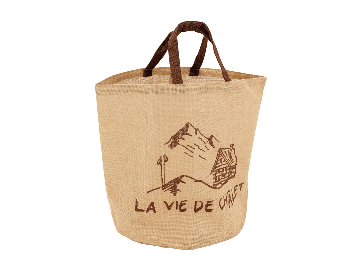 Sac rond en jute naturel plastifié La vide de chalet