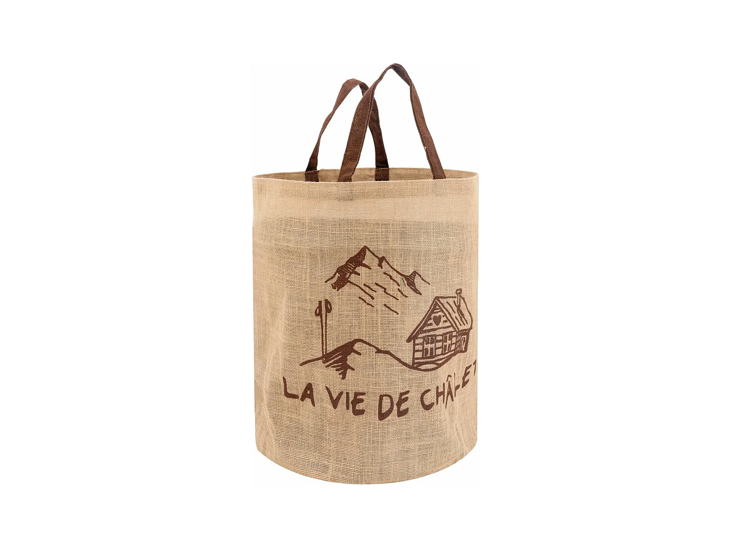 Sac rond en jute naturel plastifié La vide de chalet