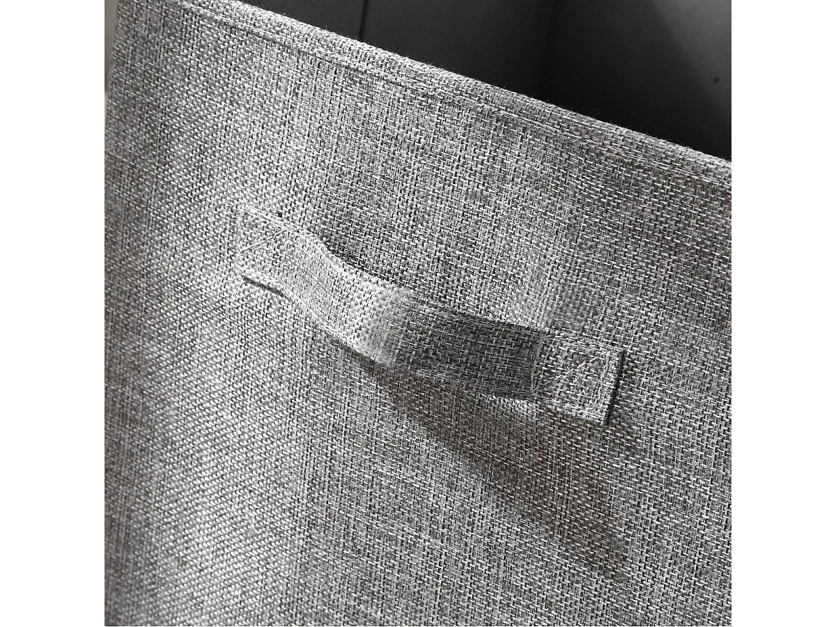 Cube pliable tissu effet lin gris - H27 cm