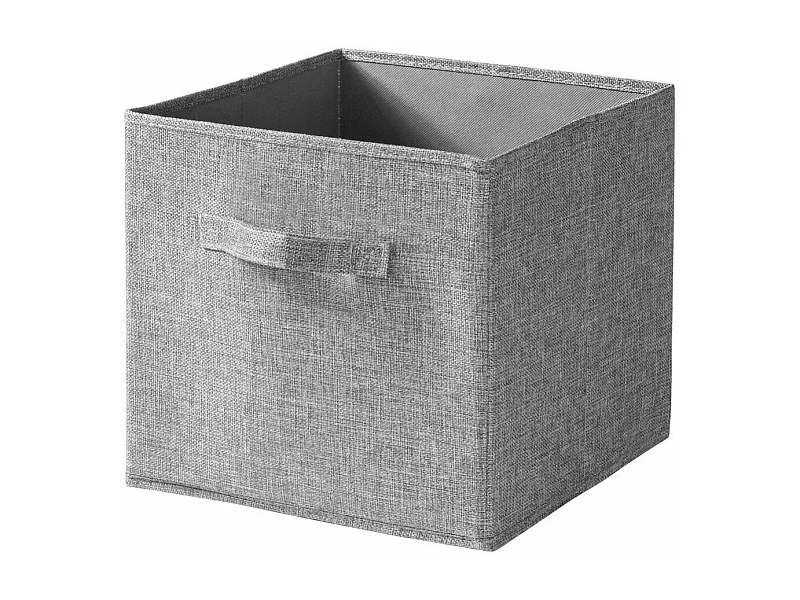 Cube pliable tissu effet lin gris - H27 cm