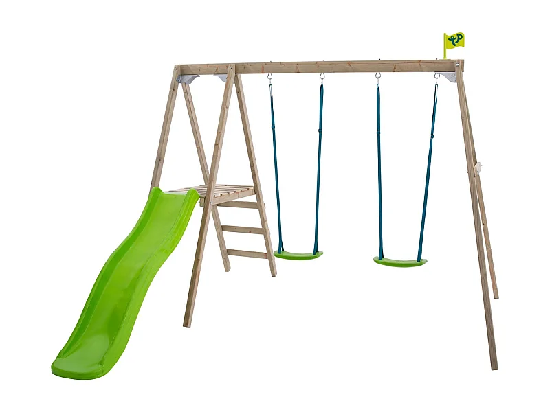 Portique avec 2 balançoires et une glissière Forest