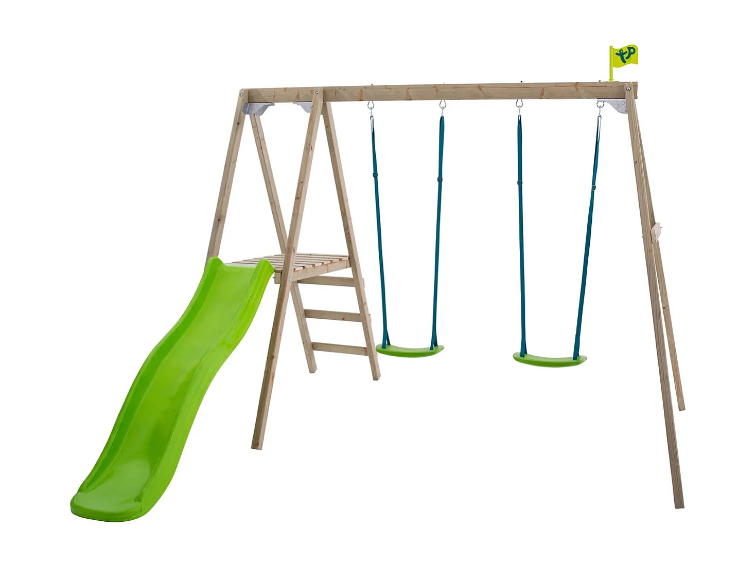 Portique avec 2 balançoires et une glissière Forest