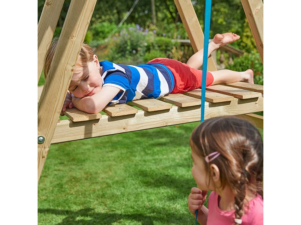 Portique avec 2 balançoires et une glissière Forest