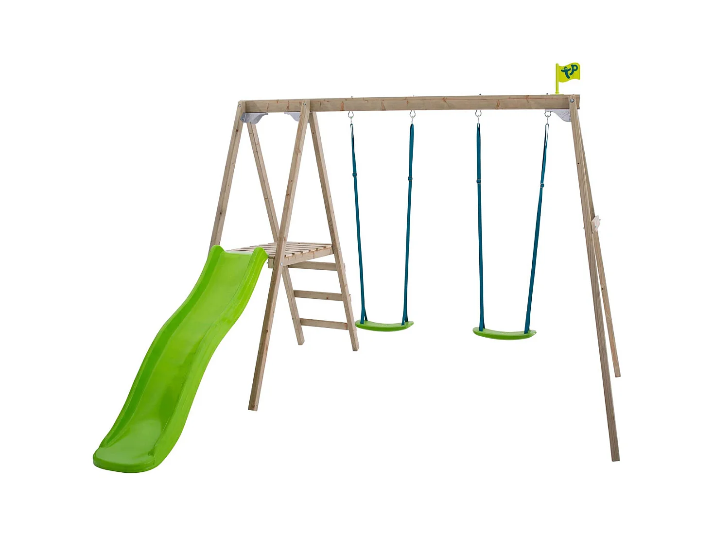 Portique avec 2 balançoires et une glissière Forest