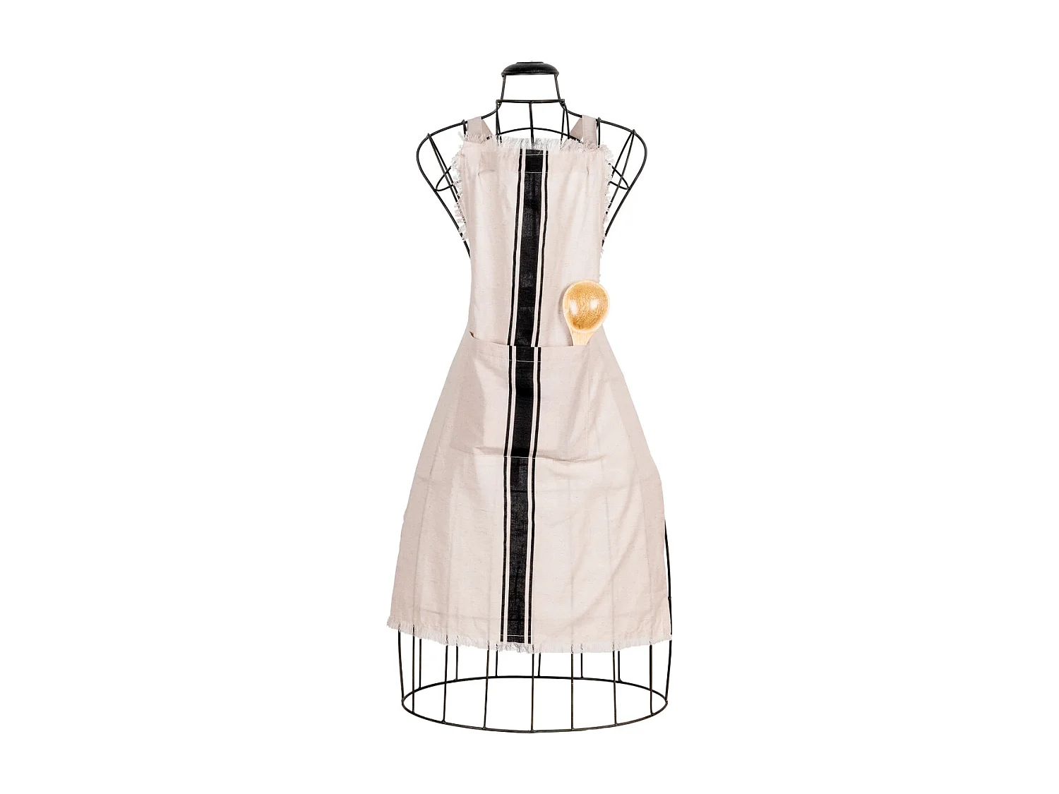 Tablier en coton et flex Beige / Crème