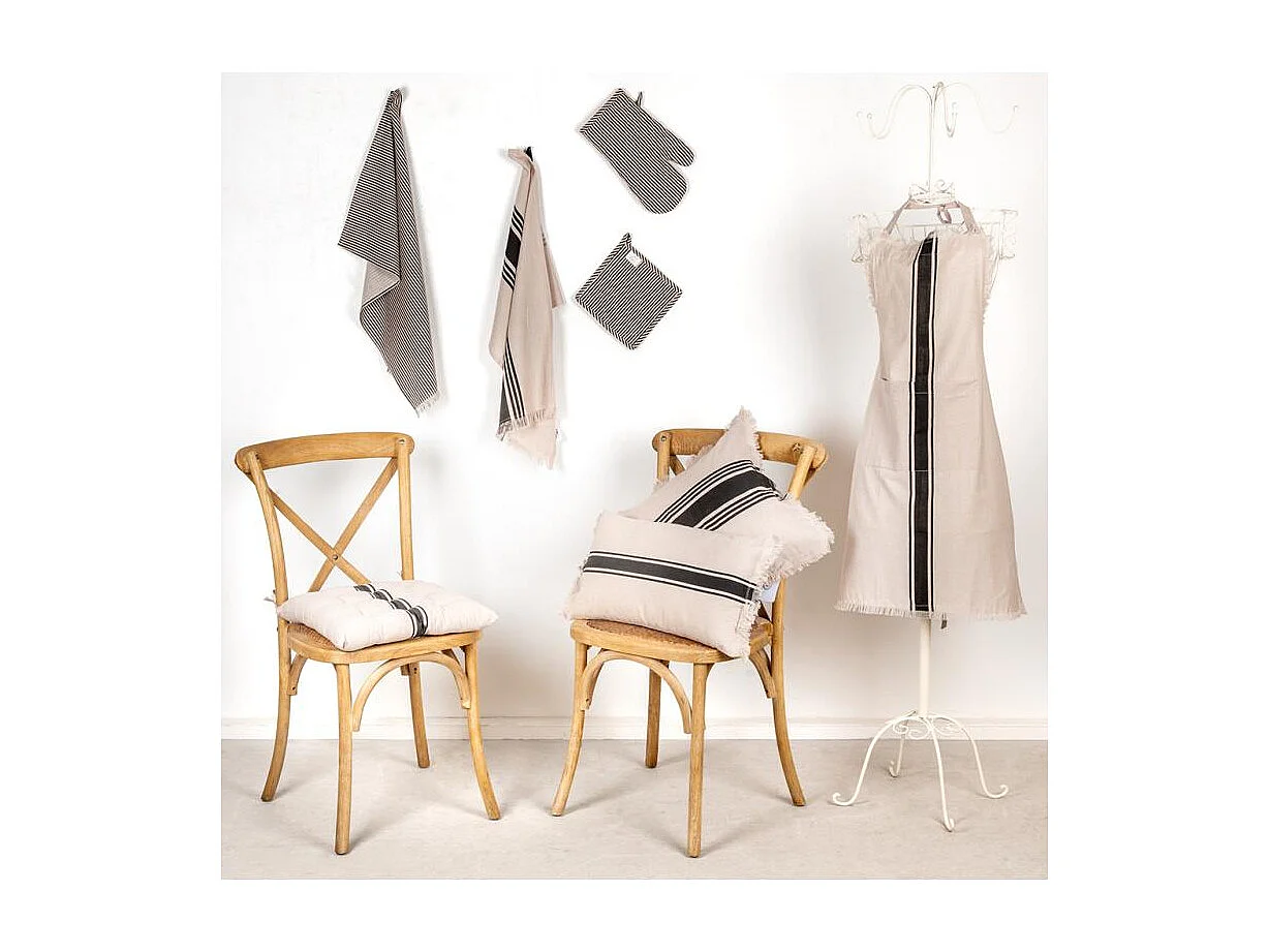 Tablier en coton et flex Beige / Crème