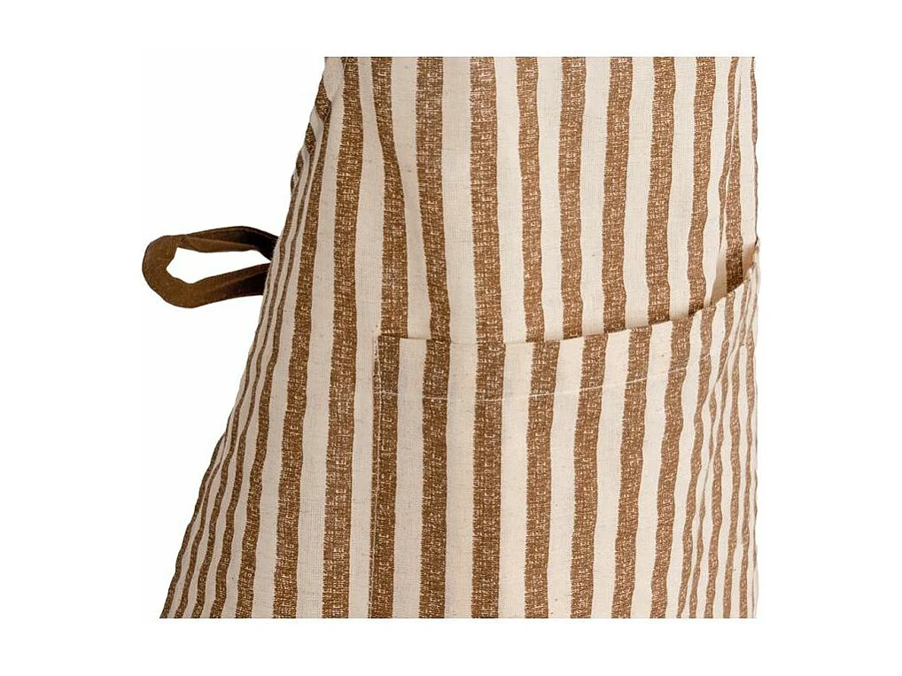 Tablier en coton et flex Rayure brune