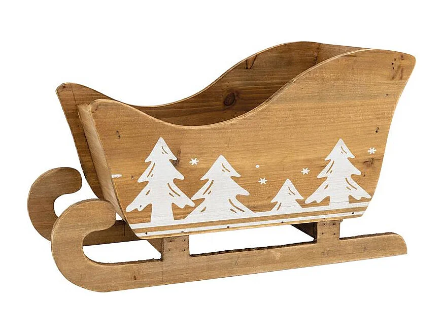 Luge traineau en pin Noel