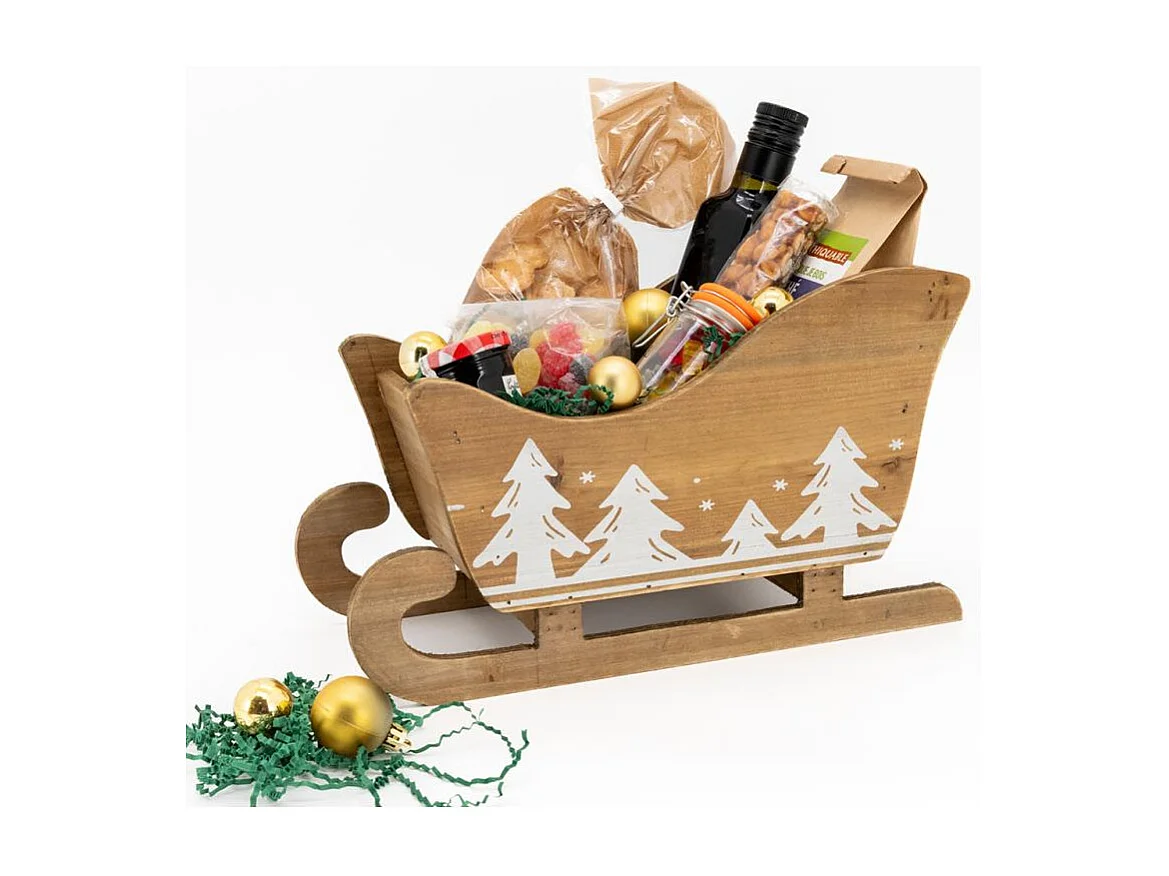 Luge traineau en pin Noel