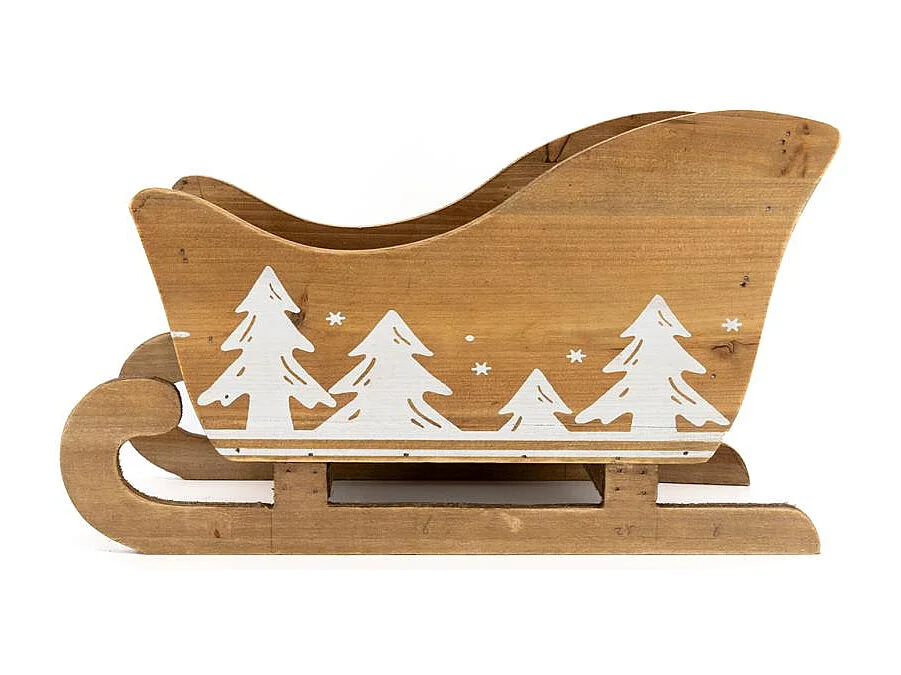 Luge traineau en pin Noel