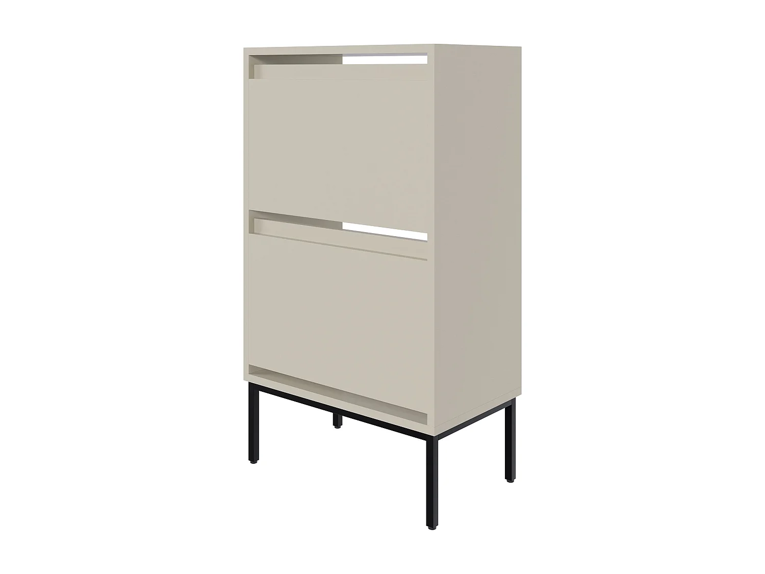 Mueble zapatero 2 puertas - 50 cm - gris - BEMMI