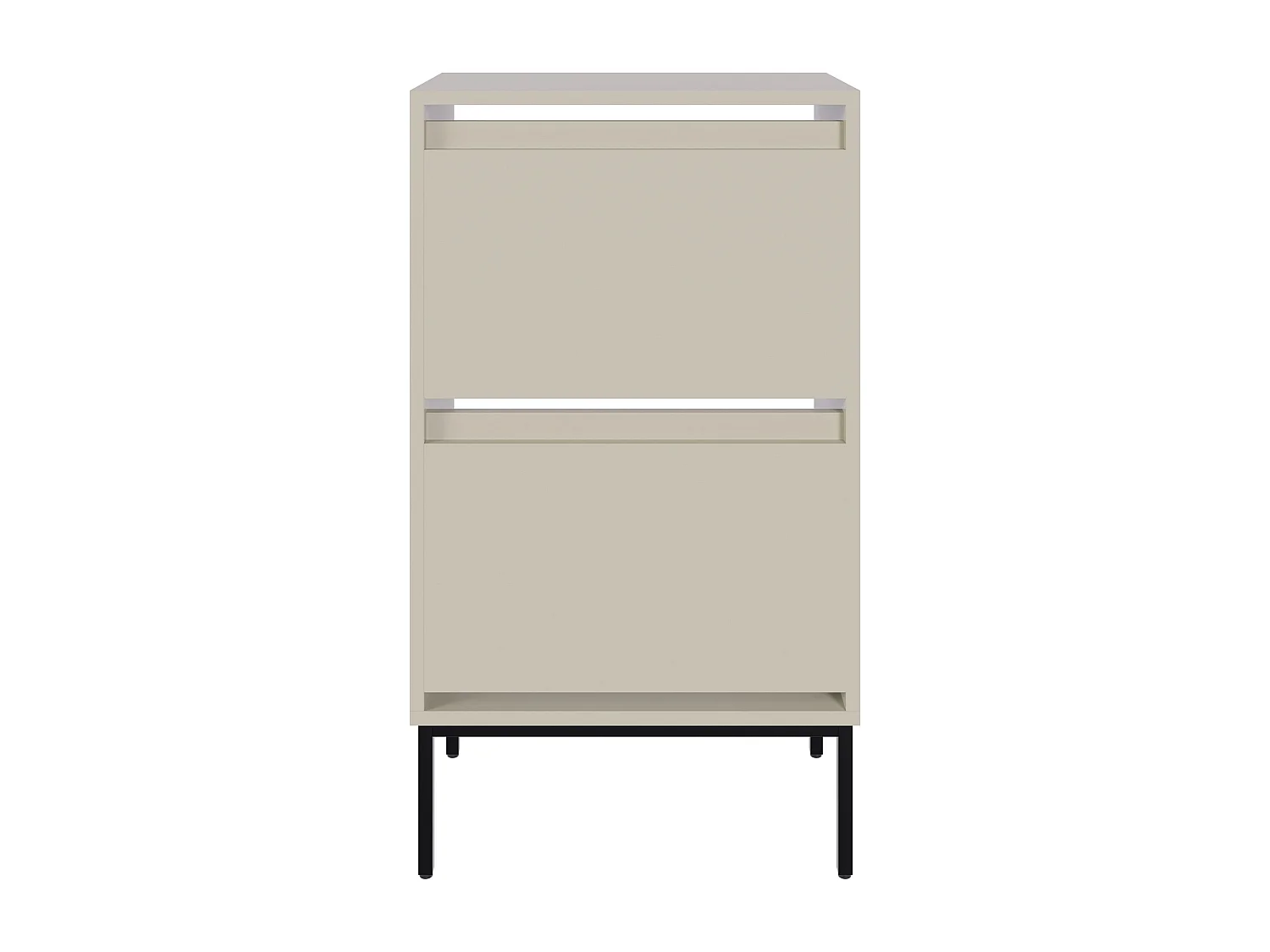 Mueble zapatero 2 puertas - 50 cm - gris - BEMMI