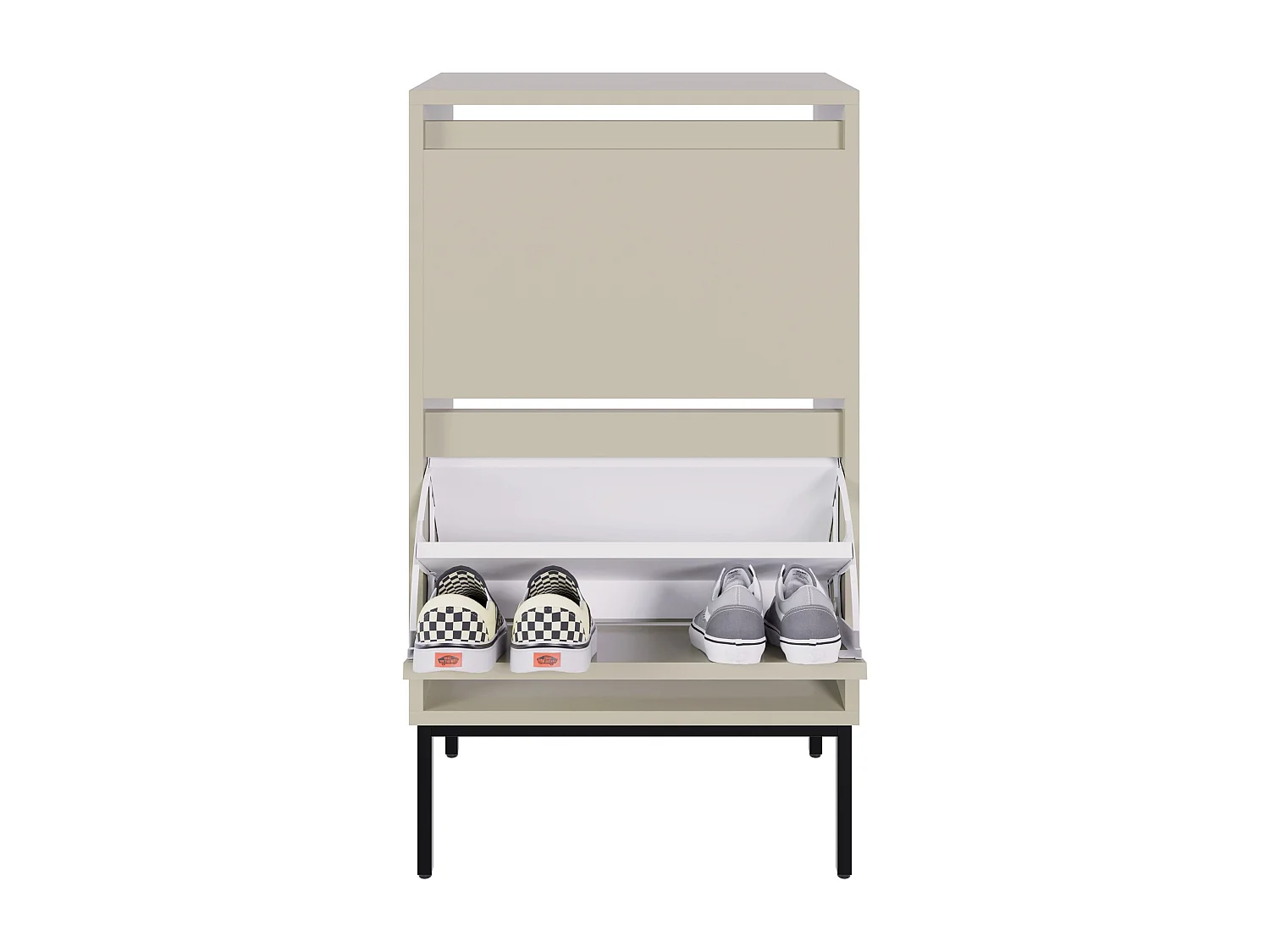 Mueble zapatero 2 puertas - 50 cm - gris - BEMMI