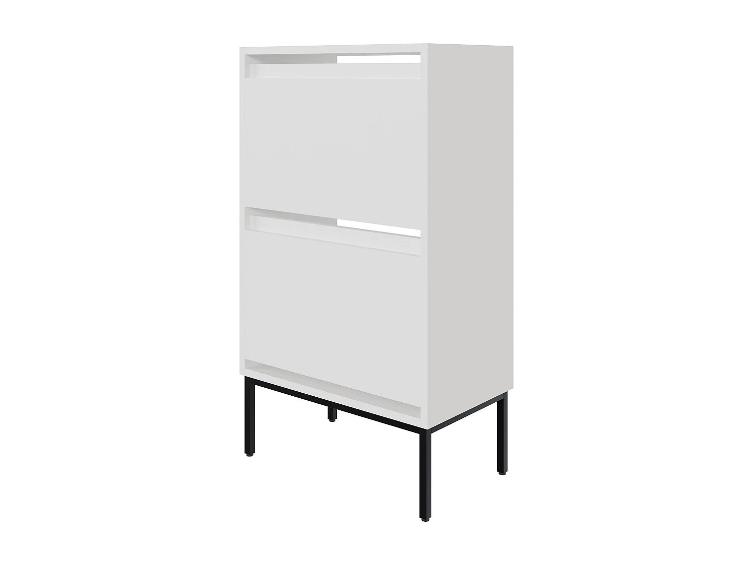 Schuhschrank mit 2 Klappen - Weiß - 50 cm - BEMMI