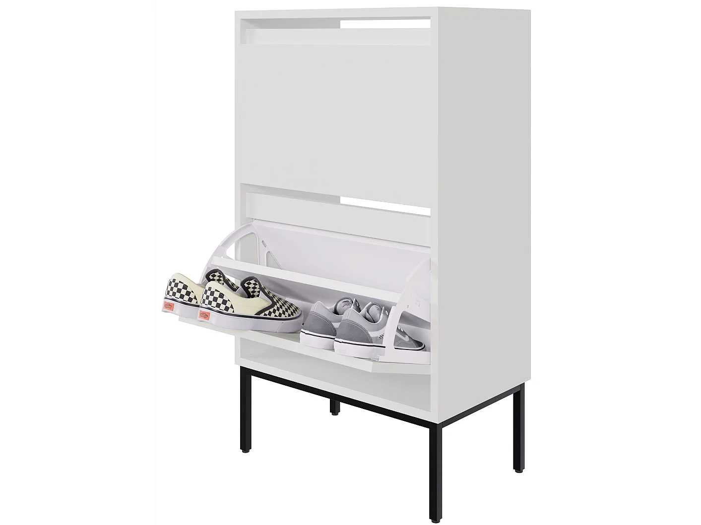 Scarpiera a 2 ante - 50 cm - bianco - BEMMI