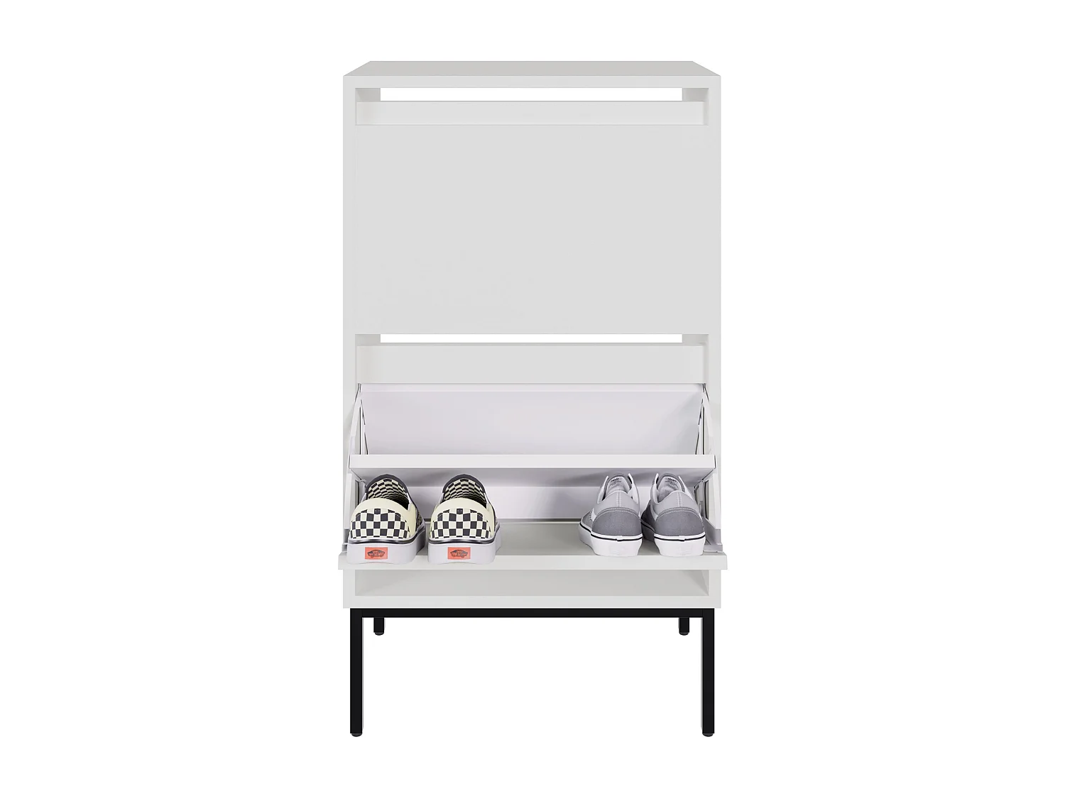 Scarpiera a 2 ante - 50 cm - bianco - BEMMI