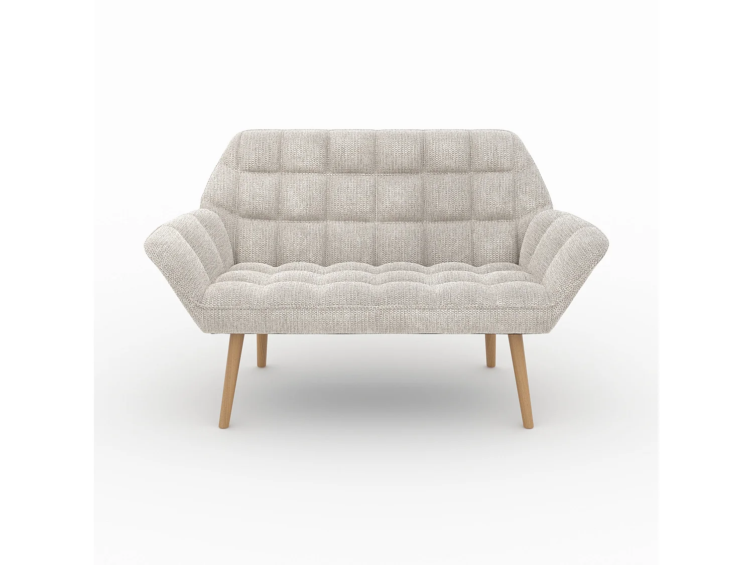 Canapé 2 places en tissu gris clair - Simba