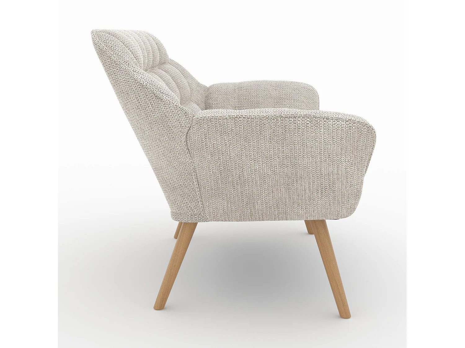 Canapé 2 places en tissu gris clair - Simba